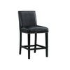 Set of 2 Pia Faux Leather Counter Height Barstool Set Black - Picket House Furnishings: Chrome Hardware, Rubberwood Frame - 2 of 4