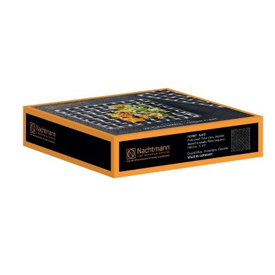 Nachtmann Bossa Nova 5.5-Inch Clear Crystal Glass Square Dinner Plates, Set of 2