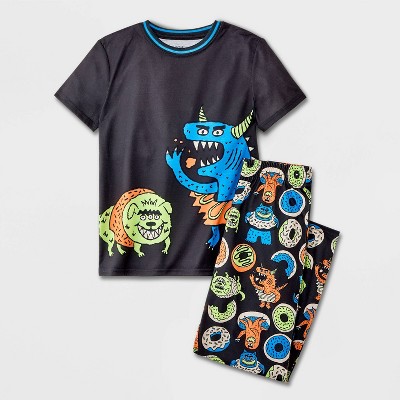 Boys' 2pc 'Monster' Short Sleeve Pajama Set - Cat & Jack™ Gray XS