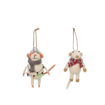 Gallerie II Merry Mice Ornaments, Set of 2