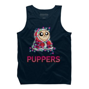 Men's Design By Humans Comfy Christmas Pupper By Puppers Tank Top - 1 of 3