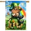 Briarwood Lane St. Patrick's Day House Flag 40x28 For Outdoor Lucky Irish Gnome For St. Patrick's Day House Flag - 2 of 4