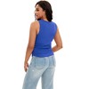 ATHLECHIC Women's Summer Ruched Ribbed Crew Neck Sleeveless Tank Tops 2 Packs - 4 of 4