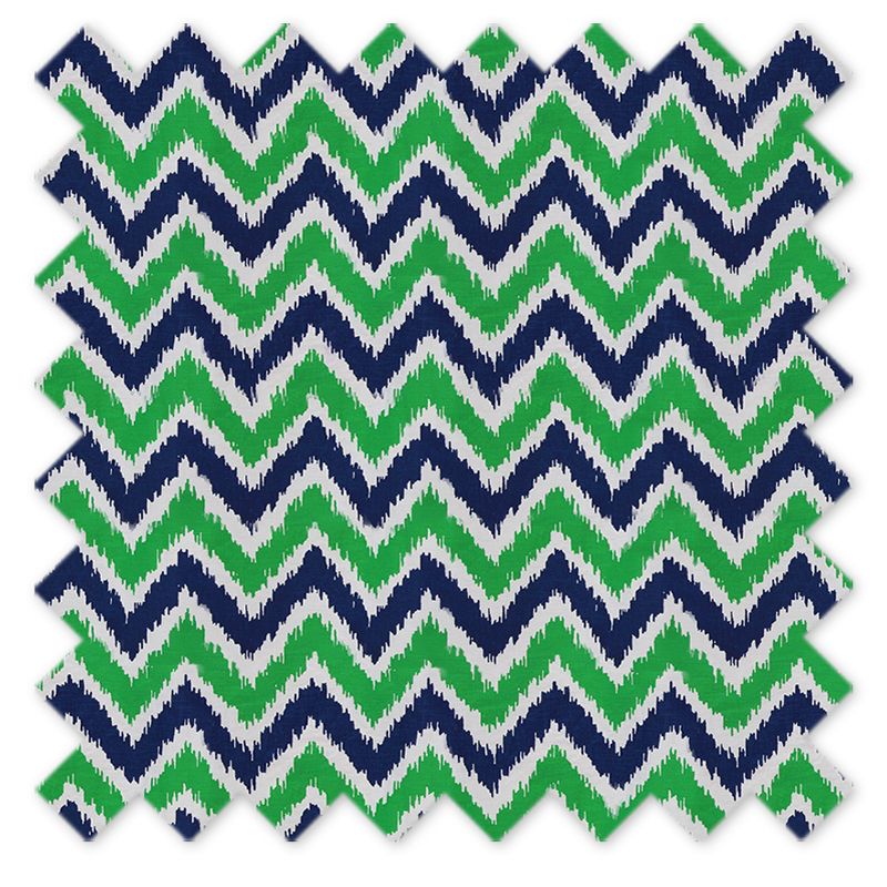 Bacati - MixNMatch Blue/Green Zigzag Crib/Toddler ruffles/skirt, 2 of 4