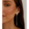 14K Gold Threader Earrings | CZ & X Design Dainty Drop for Women - 2 of 4