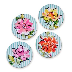 tag In Bloom Coaster Set of 4 Everyday Bar Coasters Spot or Wipe Clean 4x4 inches - 1 of 1