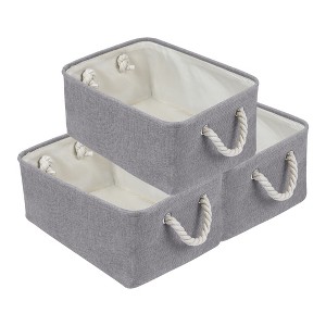REGALWOVEN Cotton Collapsible Lightweight Sturdy Open Storage Bins 3 Pcs - 1 of 4