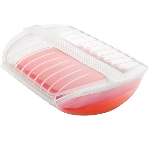 NEW Lekue Steam Case with Draining Tray 3-4 Person Red