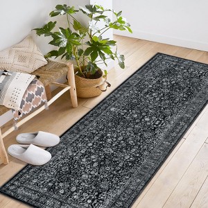 COZONY Vintage Floral Area Rug, Machine Washable Low-Pile Carpet with Non-Slip Backing for Living Room and Bedroom - 1 of 4