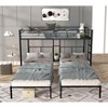 Bellemave Twin Over Twin Triple Bunk Beds for 3 Kids,Metal Triple Bunk Beds with Wood Slats and Table,Noise Reduced Structure,Black - 3 of 4