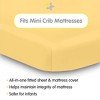 BreathableBaby All-in-One Fitted Sheet & Waterproof Cover, For 38" x 24" Mini Crib Mattress (2-Pack), Yellow - 2 of 4