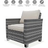 Outdoor Wicker Patio Furniture Sectional Set, Glass Top Table with Hidden Storage, Includes 7 Seating Components, Natural Rattan with Cushions - 3 of 4