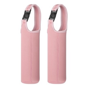Unique Bargains Elastic Neoprene Commuting Jogging Cycling Insulated Bottle Sleeves with Carrying Handle 2 Pcs - 1 of 4