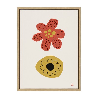 Kate and Laurel Sylvie Plant Party No 15 Framed Canvas by Kelly Knaga, 18x24, Natural