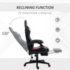 Vynxaria Racing Gaming Chair Diamond PU Leather Office Gamer Chair High Back Swivel Recliner with Footrest, Lumbar Support,black - 4 of 4