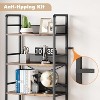 Jojoka 4-Tier Bookshelf with Drawers, Industrial Display Standing Shelf Units,Storage Shelf with Protective Rails,Brown - 3 of 4