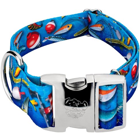 Country Brook Petz 1 1/2 Inch Premium Gone Fishin' Dog Collar - image 1 of 4