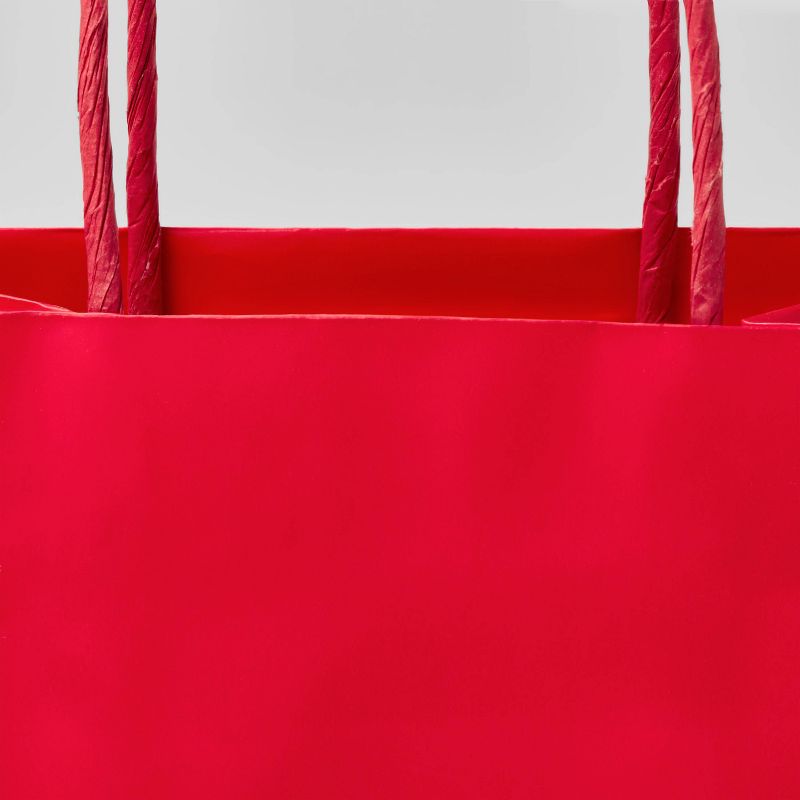 Small Red Gift Bag - Spritz&#8482;: Christmas, All Occasions, Solid Color Paper, Easy Carry Handles, 3 of 4