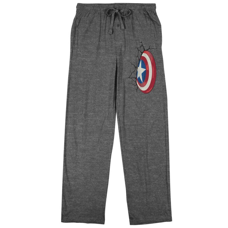 Marvel Comics Captain America Shield Smash Men's Graphite Heather Sleep Pajama Pants, 2 of 3