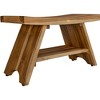 35" Serenity ED968 Wide Teak Shower Bench with Shelf - EcoDecors - 3 of 4