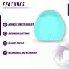 YEVYO Rechargeable Facial Cleansing Brush Waterproof IPX7 - Silicone - Blue - 3 of 4