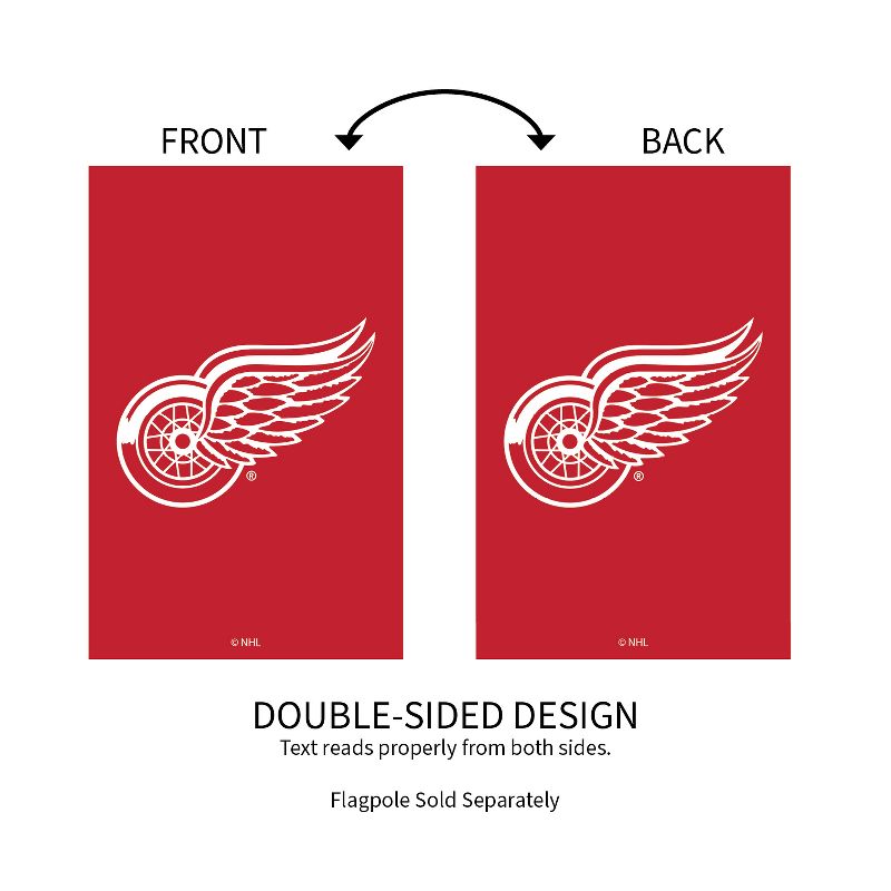 Evergreen Detroit Red Wings House Applique Flag- 28 x 44 Inches Indoor Outdoor Sports Decor, 4 of 8