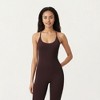 Anna-Kaci Active Women's Scoop Neck Full-Length Activewear Bodysuit with Spaghetti Straps - 2 of 4
