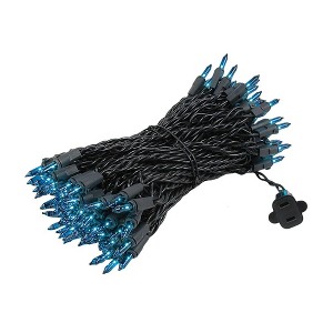 Novelty Lights 100 Light Incandescent Mini Christmas String Lights Black Wire 50 Feet - 1 of 4
