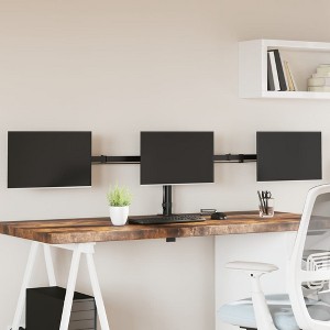 Aghana Digitals Adjustable Triple Monitor Stand - Black Steel with VESA 75/100, Height/Tilt/Swivel - 1 of 4