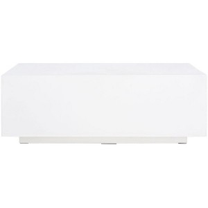 Ezro Faux Concrete Coffee Table - White - Safavieh - 1 of 4