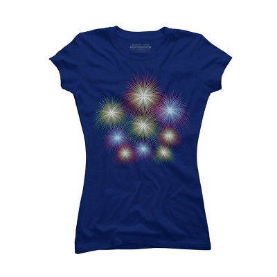 Junior's Design By Humans July 4th Fireworks Display By  T-Shirt