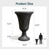 SEVOBAL 15.7" Planters Flower Pot 2-Pack Flower Pots with Award-Winning Design Indoor Outdoor Plants Green Plant Patio, Black, 15.76"*15.76"*23.64" - 3 of 4