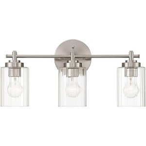Possini Euro Design Possini Euro Elizabeth 21 3/4" Wide Brushed Nickel 3-Light Bath Light - 1 of 4