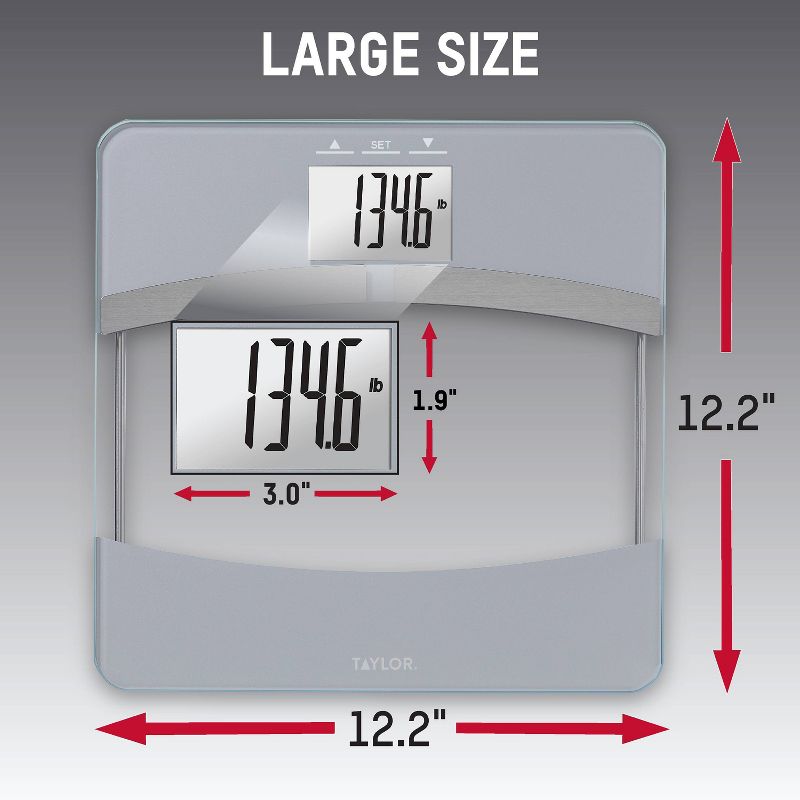 Glass Body Composition Personal Scale Gray/Clear - Taylor, 3 of 12