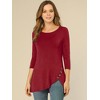 Allegra K Women's 3/4 Sleeve Round Neck Button Decor Casual Stretchy Tunic Tops - 4 of 4