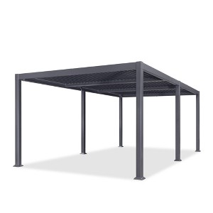 PURPLE LEAF Outdoor Louvered Pergola with Adjustable Metal Roof for Patio Pergola - 1 of 4