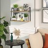 Sriracha Floating Wall Shelves, 2-Tier Rustic Wood Shelves for Bedoom, Bathroom, Living Room, Kitchen(Carbonized Black) - 3 of 3