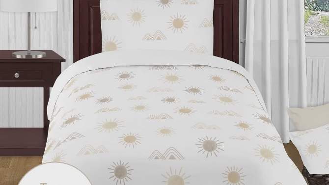 Sweet Jojo Designs Boy or Girl Gender Neutral Unisex Baby Fitted Crib Sheet Desert Sun Beige and Taupe, 2 of 8, play video