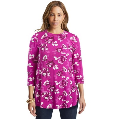 Jessica London Women's Plus Size Stretch Knit Swing Tunic