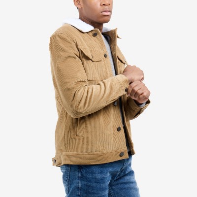 Мужские куртки X RAY Men's Faux Shearling Lined Collar Corduroy Jacket in Khaki Size XL — фото 2