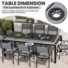 Crestlive Products Outdoor Dining Table for 4-6 People Patio Rectangle Table, Aluminum Frame with Durable Wood-Like Tabletop and Umbrella Hole Brown - 2 of 4
