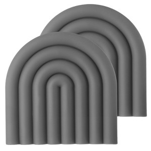 Unique Bargains U-shaped Heat Resistant Non-Slip Silicone Trivet Mat for Pots Coasters 2 Pcs - 1 of 4