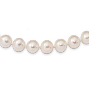 Black Bow Jewelry 9-10mm, White FW Cultured Pearl & Sterling Silver Clasp Necklace - 1 of 4