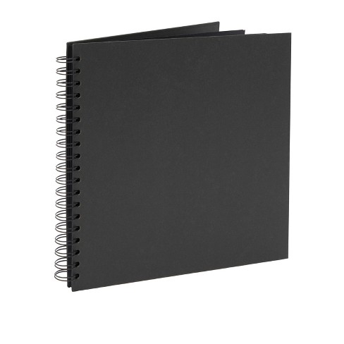 potricher 12x12 Inch Scrapbook Photo Album Hardcover Black Blank Kraft  Paper DIY Photo Album for Family Valentines Day (Black, 12 Inch)