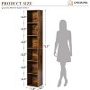 AOXUN Tall Narrow Bookshelf, 6-Tier Cube Display Rack, Modern Corner Bookshelf, Storage Cabinet for Home Office, Brown, 2 Pack - 2 of 4