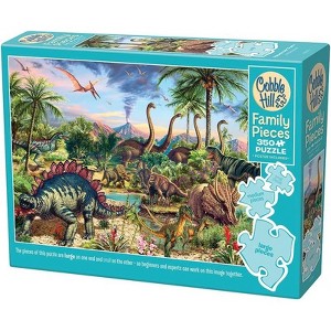 Cobble Hill 350 Piece Family Jigsaw Puzzle - Prehistoric Party (Poster Included) - 1 of 3