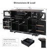 Sapphtopaz Kitchen Island with Power Outlet & Drop Leaf,Kitchen Storage Cart with Wheels and 4 Door Shelves,Rolling Cart for Kitchen,Dining Room - 4 of 4