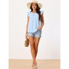 Seta T Women's Swiss Dots Casual Summer Crewneck Ruffle Sleeveless Shirt - 3 of 4