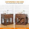 Dog crate furniture with cushions, indoor wooden dog kennel with 2 drawers, dog crate side table with storage for living room, foyer - 3 of 4