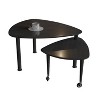 GDFStudio Kaida Modern 360° Rotatable Coffee Table with Wheels and Rubberwood Legs - 4 of 4